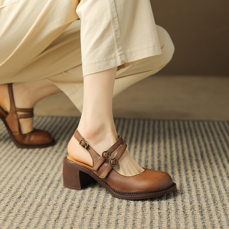 Women's Closed Toe High Heel Sandals Minimalist Summer 2024