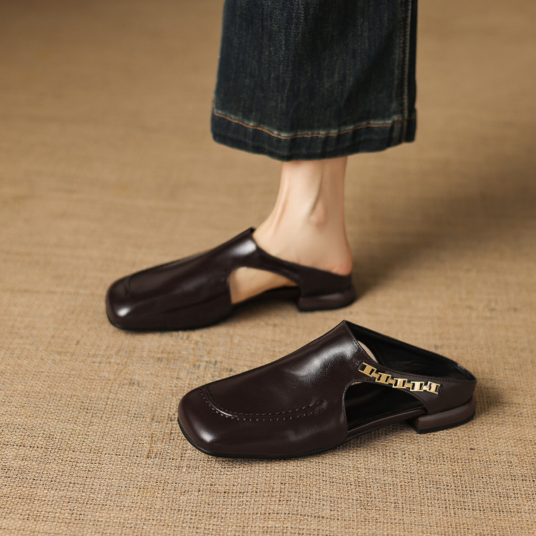 Women's Closed Toe Low Heel Slippers - Image 2