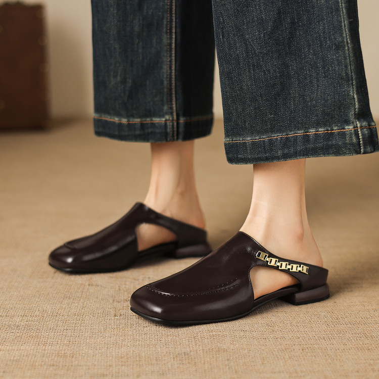 Women's Closed Toe Low Heel Slippers - Image 3