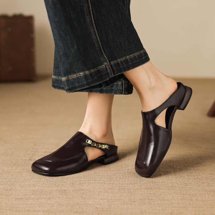 Women's Closed Toe Low Heel Slippers - Image 5