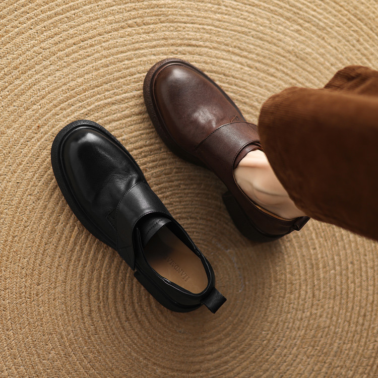 Women's Deep Mouth Slip-On Shoes in Black or Brown - Image 2