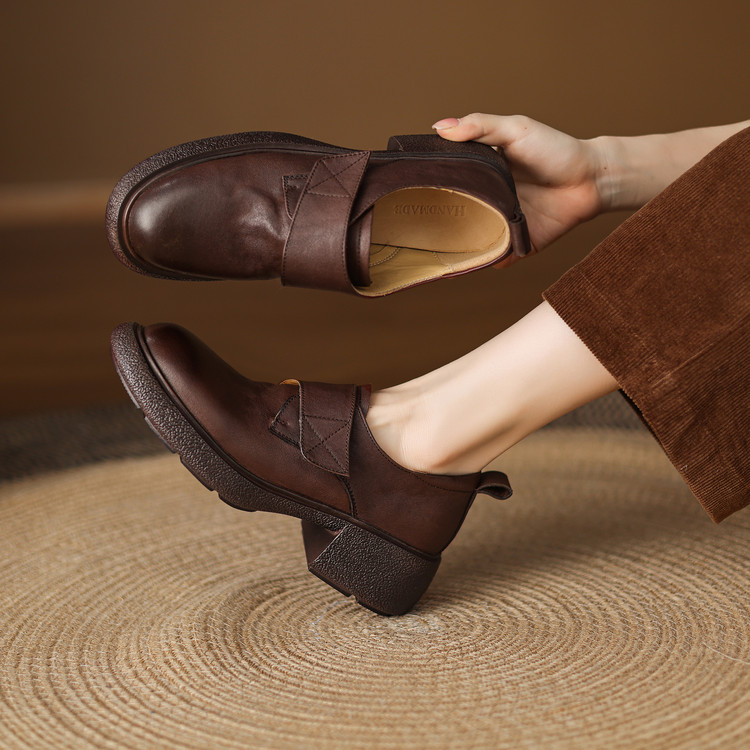 Women's Deep Mouth Slip-On Shoes in Black or Brown - Image 3