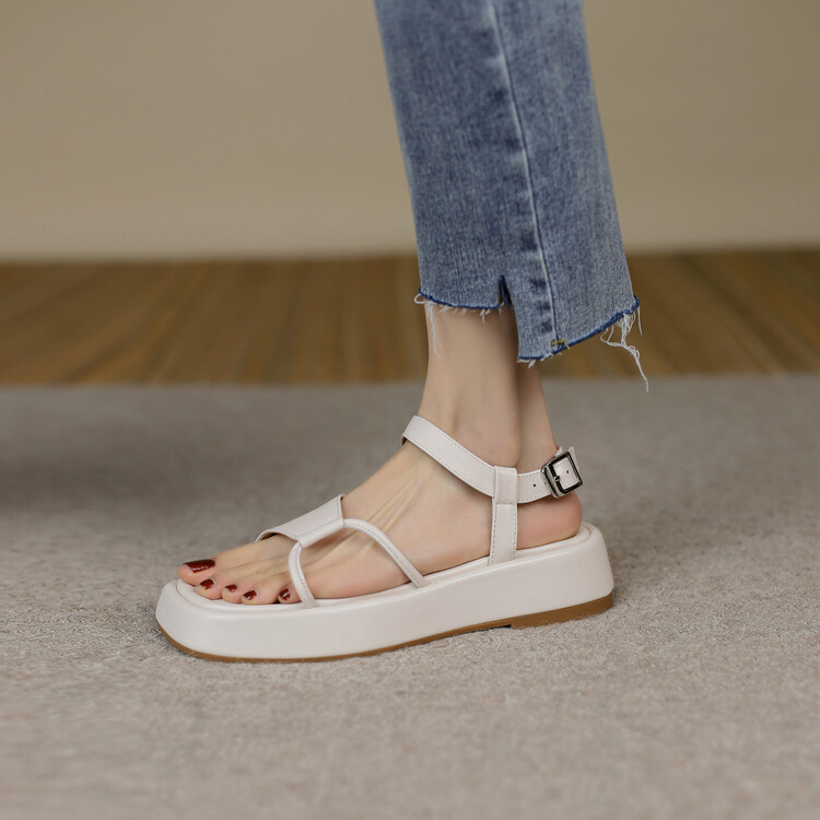 Women's Open Toe Platform Sandals with Ankle Strap - Image 3