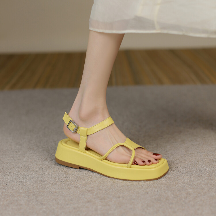 Women's Open Toe Platform Sandals with Ankle Strap - Image 5